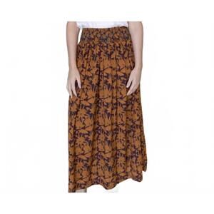NEW EXVOTO mia maxi skirt in sienna blockprint